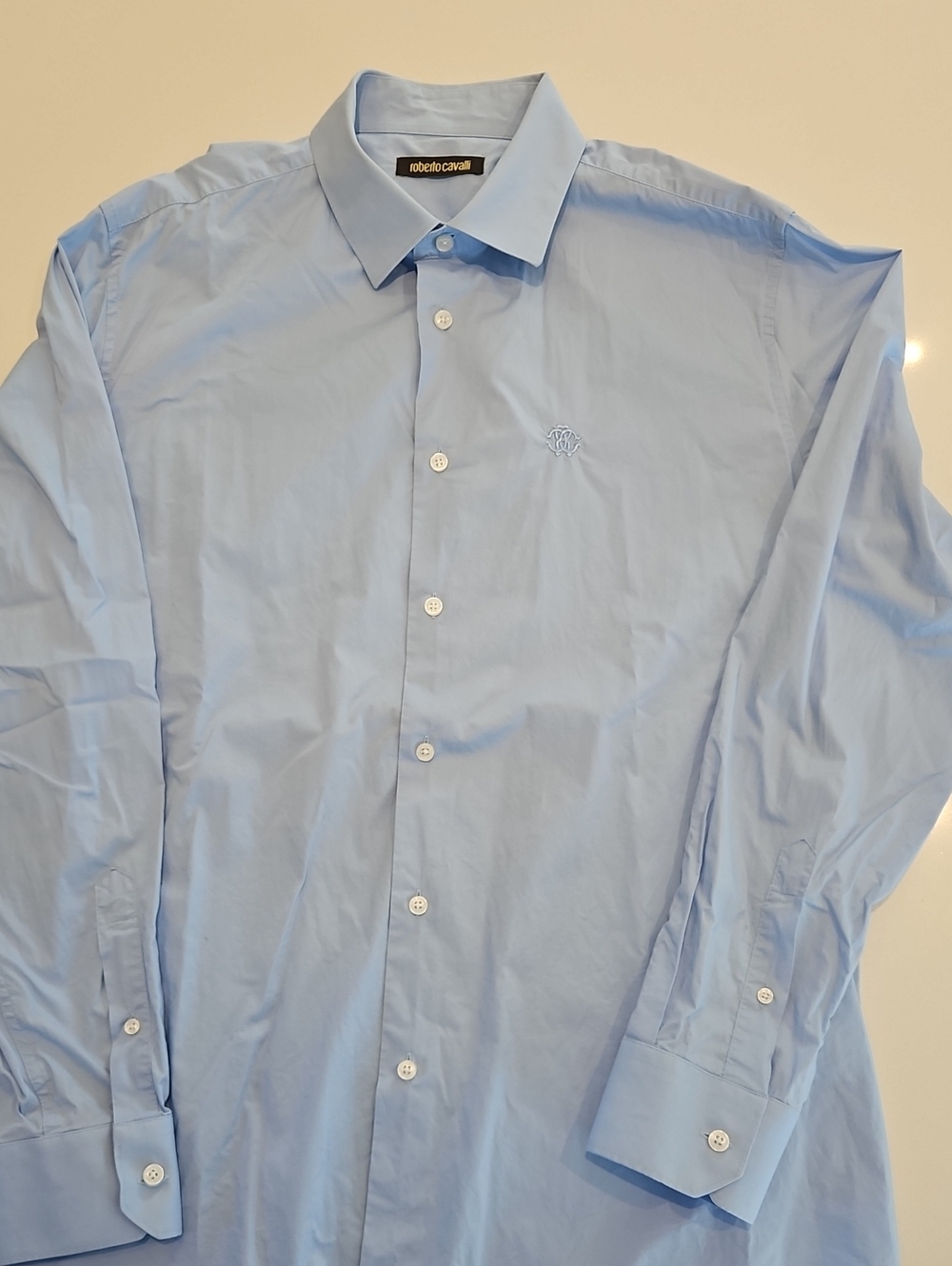 Roberto Cavalli Sky Blue Men's Dress Shirt
